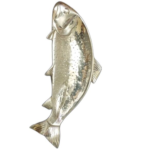 Fish shape metal serving platter vintage Coastal Nautical Decor Di… - Picture 2 of 9